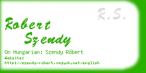 robert szendy business card
