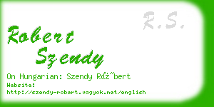 robert szendy business card